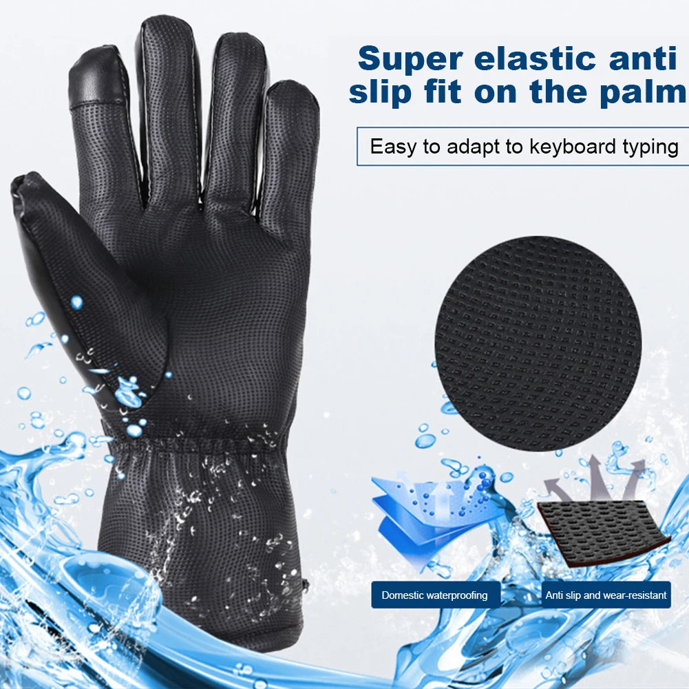 Winter Gloves Rechargeable Heating Gloves Outdoor Riding Skiing Motorcycling Gloves Thermal Touchscreen Gloves  Battery Powered