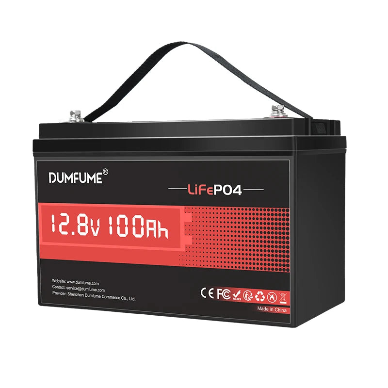 Dumfume 24V 100Ah Lifepo4 Lithium Battery 100A BMS 12V 600Ah/12V 314Ah/12V 100Ah/36V 100Ah Battery Solar RV 1 Year Warranty