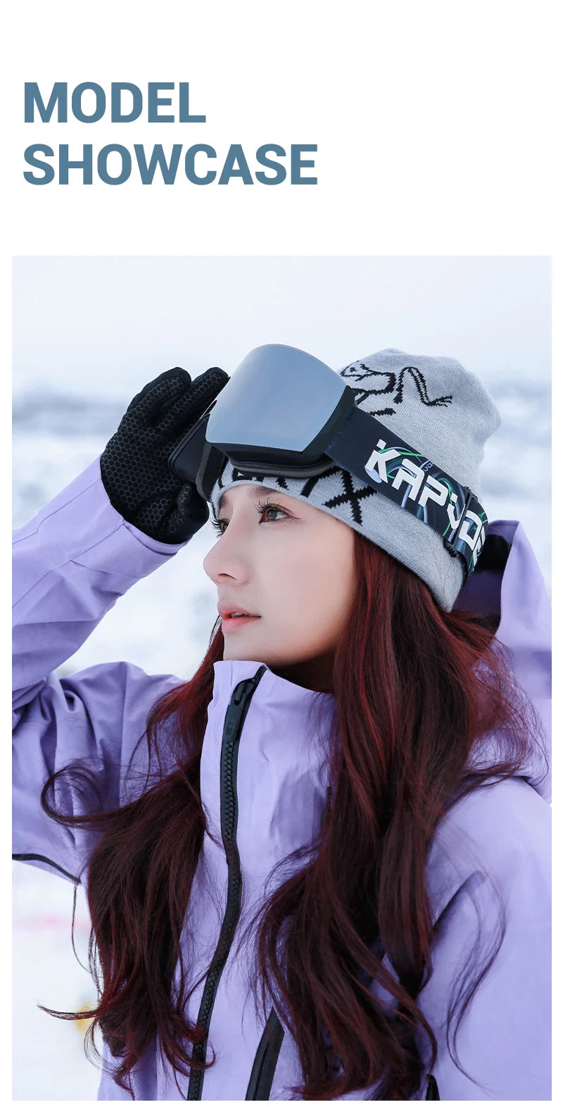 KAPVOE New Photochromic Ski Goggles Snowboard OTG Snow Glasses Magnetic Lens Men Women UV400 Double Layers Lens Anti Fog Skating