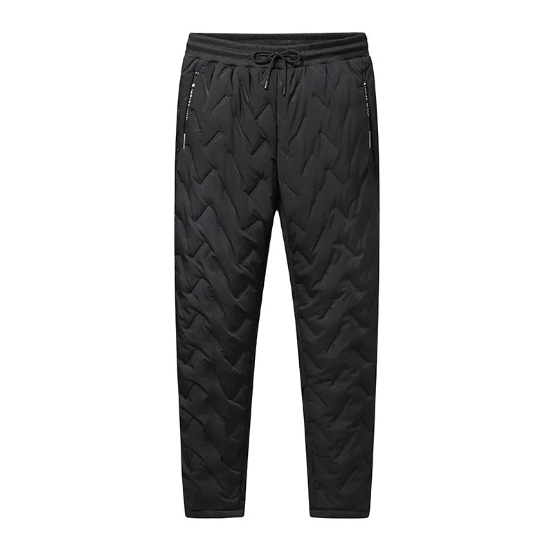 Men Plush Thick Fleece Waterproof Sweatpant Winter Windproof Casual Pants Heavyweight Pants Lambswool Warm Trousers Outerwear