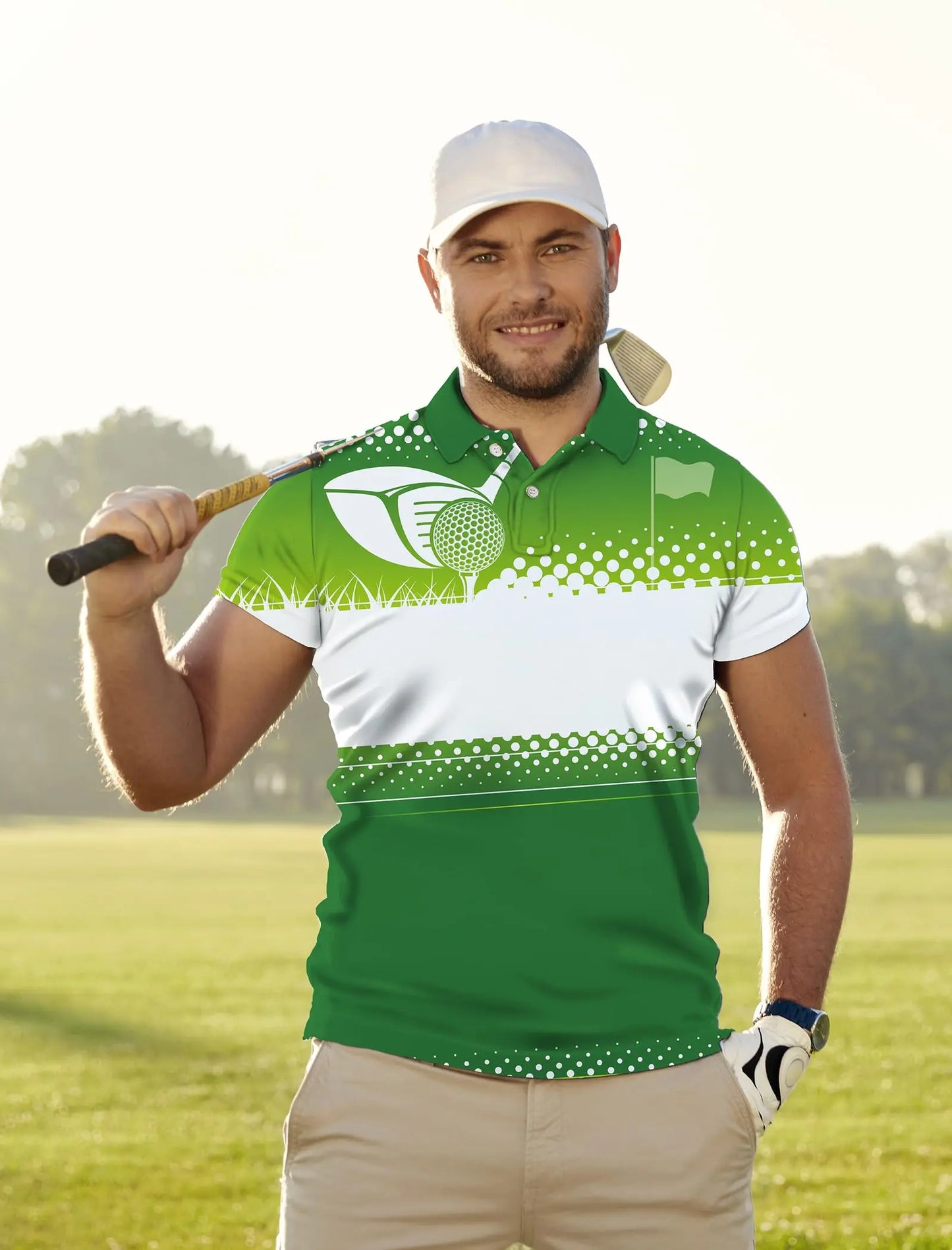 Men's Golf Shirt Hawaii Golf Polo Shirt Tennis Sports T-shirt Soft Breathable Elastic Fabric Short Sleeve