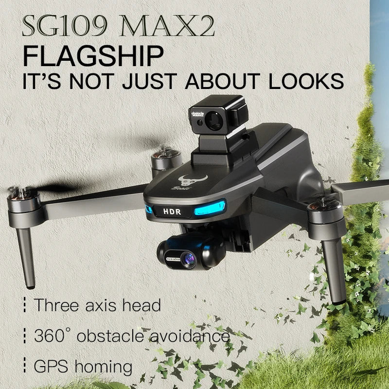 SG109 Max2 Drone With 4K Camera 3 Axis Stabilized Gimbal Mini Drone 360-degree Laser Obstacle Avoidance 4K HD Camera GPS Drones