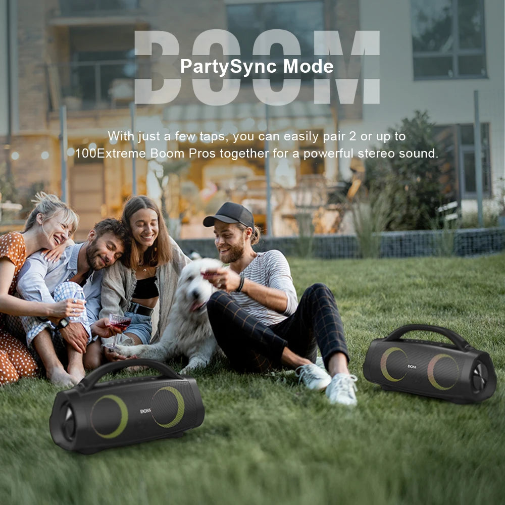 DOSS Portable Bluetooth Speaker Powerful 100W Stereo Sound Bass Subwoofer Sound Box TWS IPX6 Waterproof Outdoor Wireless Speaker