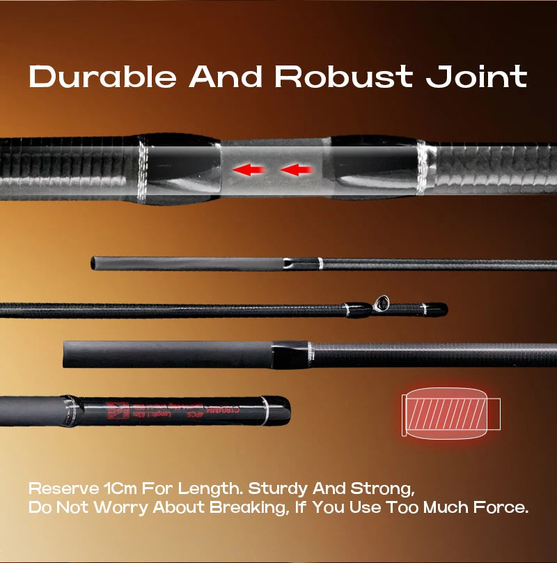Seasir Salminus XF M/MH Spining&Casting Fishing Rod FUJI O Guide Rings 1.83M Drag 7-9KG 4-Piece Heavy Power All-Round Travel Rod