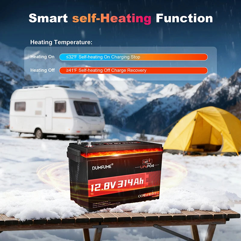 Dumfume 24V 100Ah Lifepo4 Lithium Battery 100A BMS 12V 600Ah/12V 314Ah/12V 100Ah/36V 100Ah Battery Solar RV 1 Year Warranty