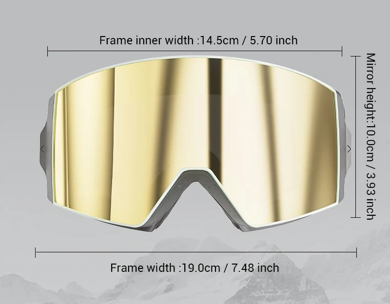 KAPVOE Outdoor Ski Snowboard Goggles for Men Women OTG Snow Goggles Anti Fog UV Protection Double Layer Magnetic Lenses