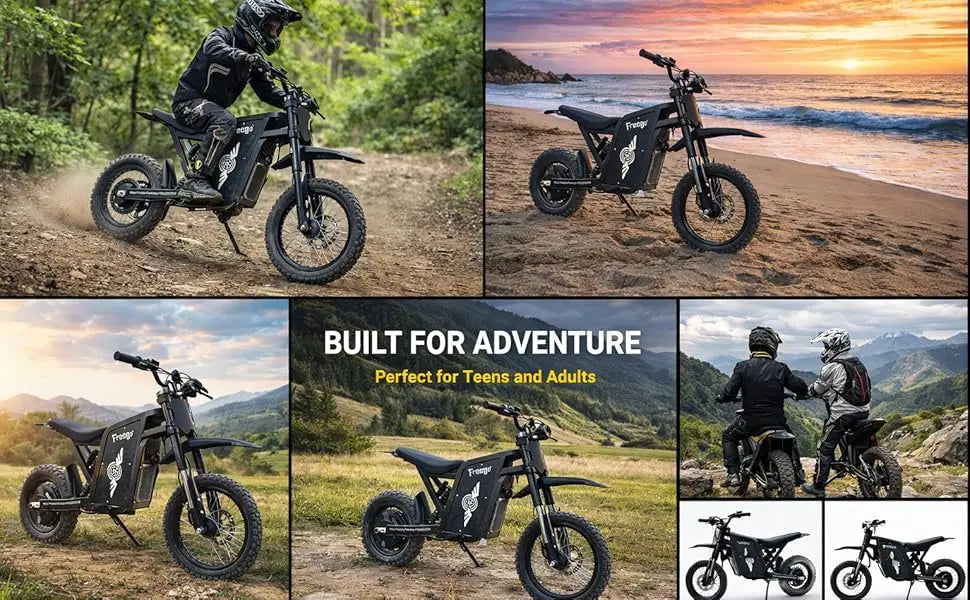 Freego X0 Mini Dirt Bike for Teens Adults 3600W Motor 40MPH Dual Hydraulic Disc Brakes All-Terrain Motorcycle Off-Road E-Bike UL