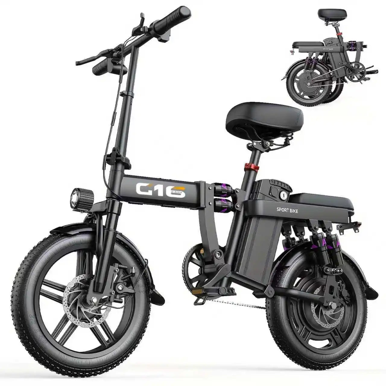 UPlee GE5 Adults Electric Bike 750W Peak Motor 48V 15AH Removable Battery Electric Bicycle 14 Inch Folding Urban leisure e bike