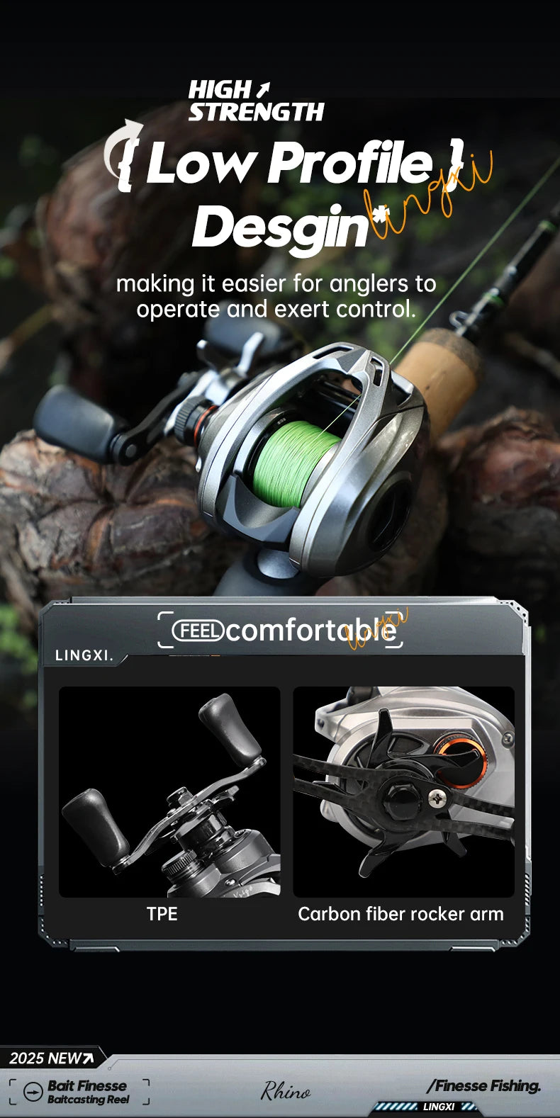 ANATONO Silver Rhino 130g Ultralight Baitcasting Reel BFS Fishing Reel 7.0：1 Gear Ratio Saltwater 8+1BB 6KG Power Baitcaster