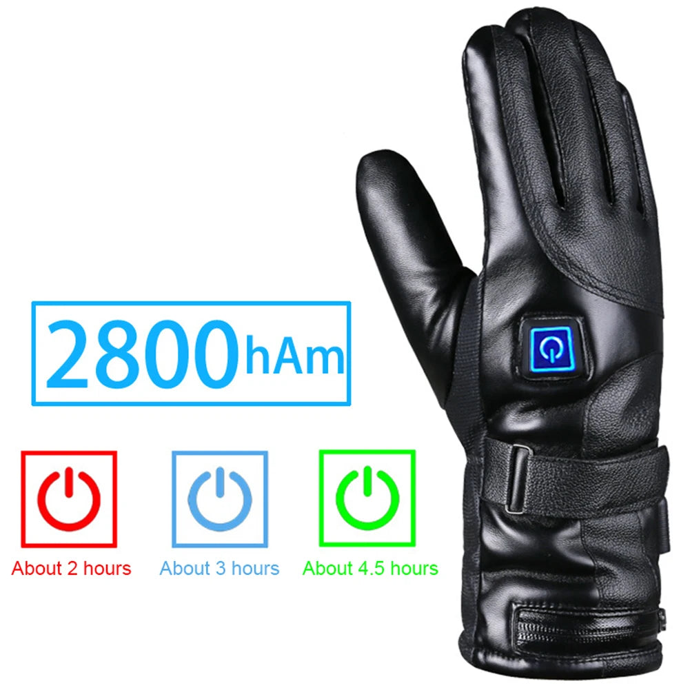 Winter Gloves Rechargeable Heating Gloves Outdoor Riding Skiing Motorcycling Gloves Thermal Touchscreen Gloves  Battery Powered