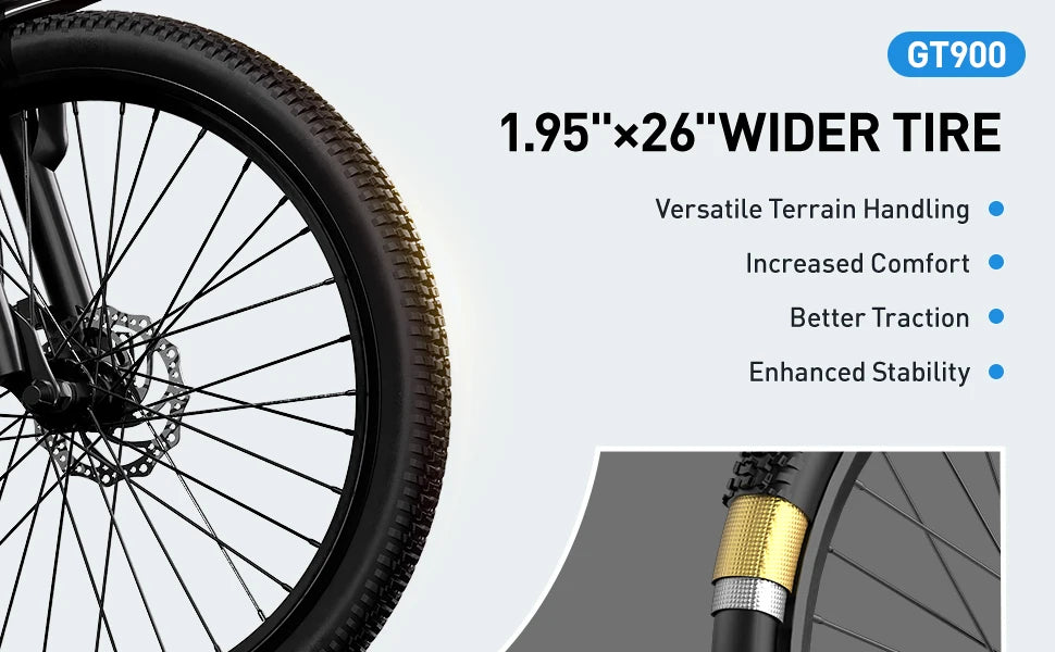 Aairsk GT900 Adult E-bike 400W Motor 36V 13Ah Battery Electric Bike 26 Inch Fat Tire E-Mountain bike Off-road Electric bicycle