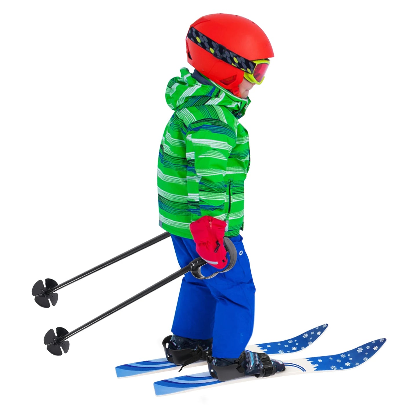 68*6cm Ski Set Kids Skis and Poles Primary Ski Double Board Children's Beginner Snow Skis  for Children Outdoor Snow Recreationa