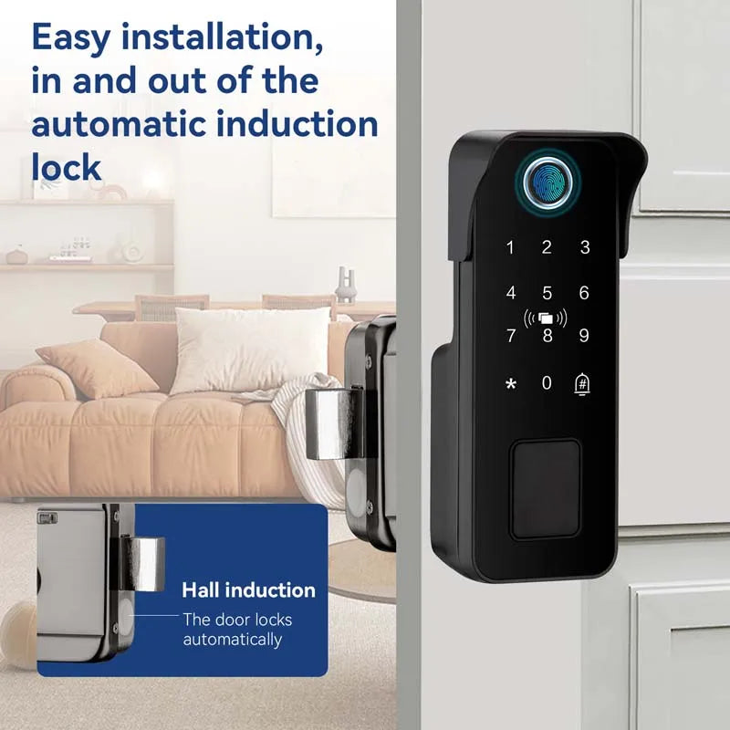 Tuya Waterproof Smart Door Lock Fingerprint Outdoor Garden Remote Control APP Card Digital Code Electronic Double Rim Lock﻿ ﻿