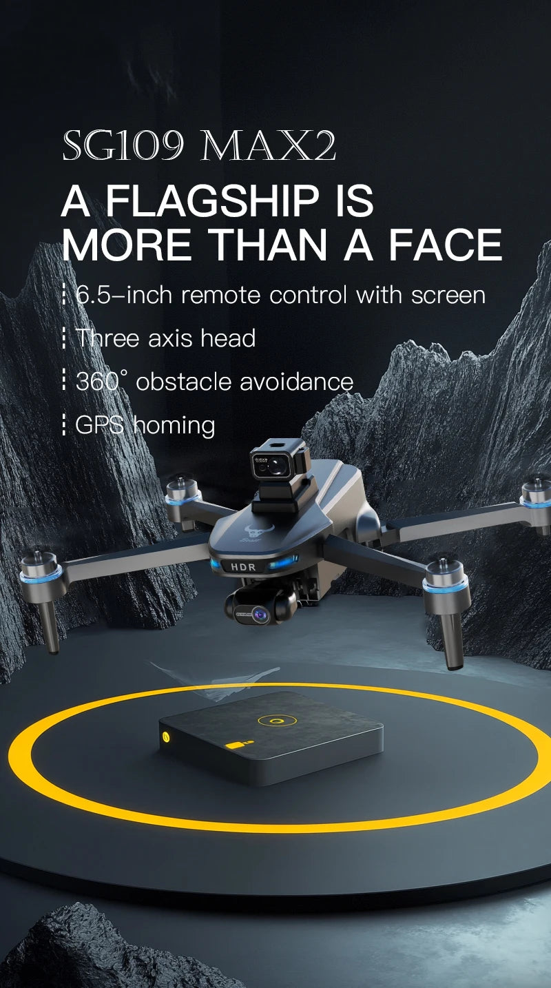 SG109 Max2 Drone With 4K Camera 3 Axis Stabilized Gimbal Mini Drone 360-degree Laser Obstacle Avoidance 4K HD Camera GPS Drones