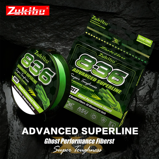 ZUKIBO Ghost 836 500M 8 Strands Braided Fishing Line Advanced Braid PE Line anti-UV Seawater Proof Coating Sinking Fishing Line