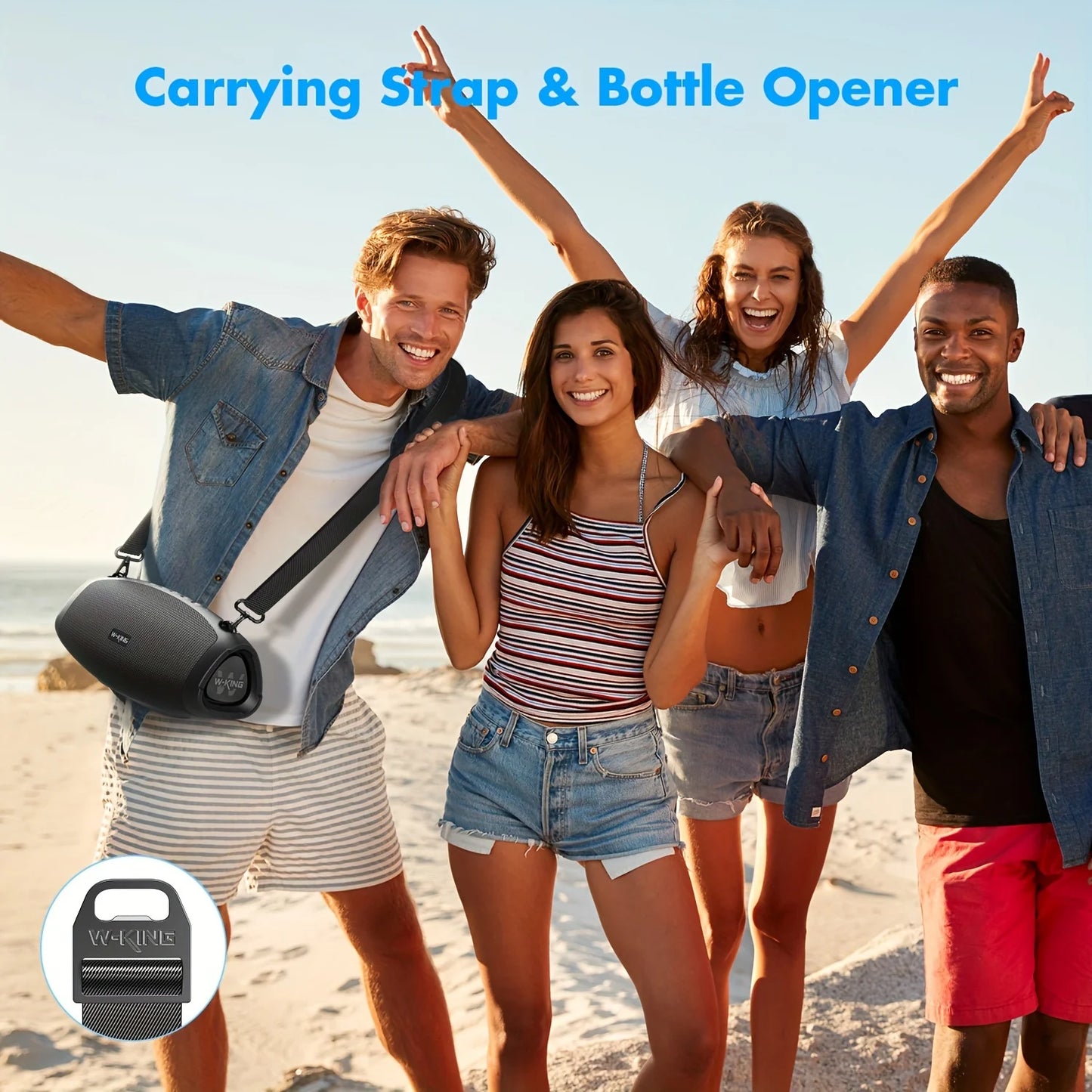 W-KING (120W PEAK)70W Portable Loud Bluetooth Speakers with Wireless Microphone,  Waterproof Outdoor Wireless Bluetooth