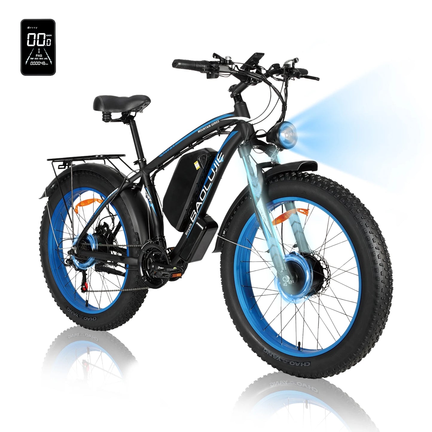 BAOLUJIE Peak 3000W/5000W Dual Motor Electric Bicycle  E-Bike for Adults，Electric Motorcycle 48V/52V Battery，Max Speed 38 MPH