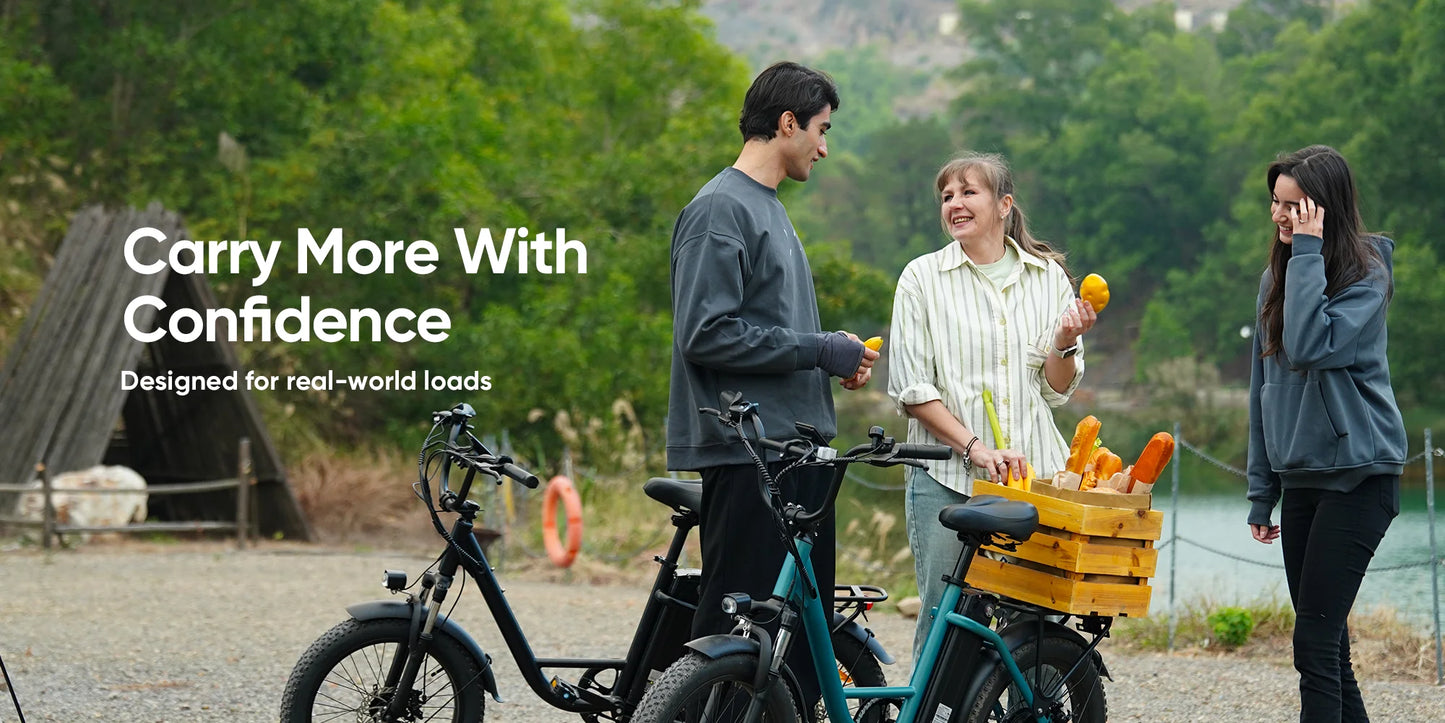URLIFE E20PRO All-Terrain 20"*4" Fat Tire E-Bike 1500W Motor 48V 15.6Ah Battery 100Mi Range), Color Display & Front Suspension