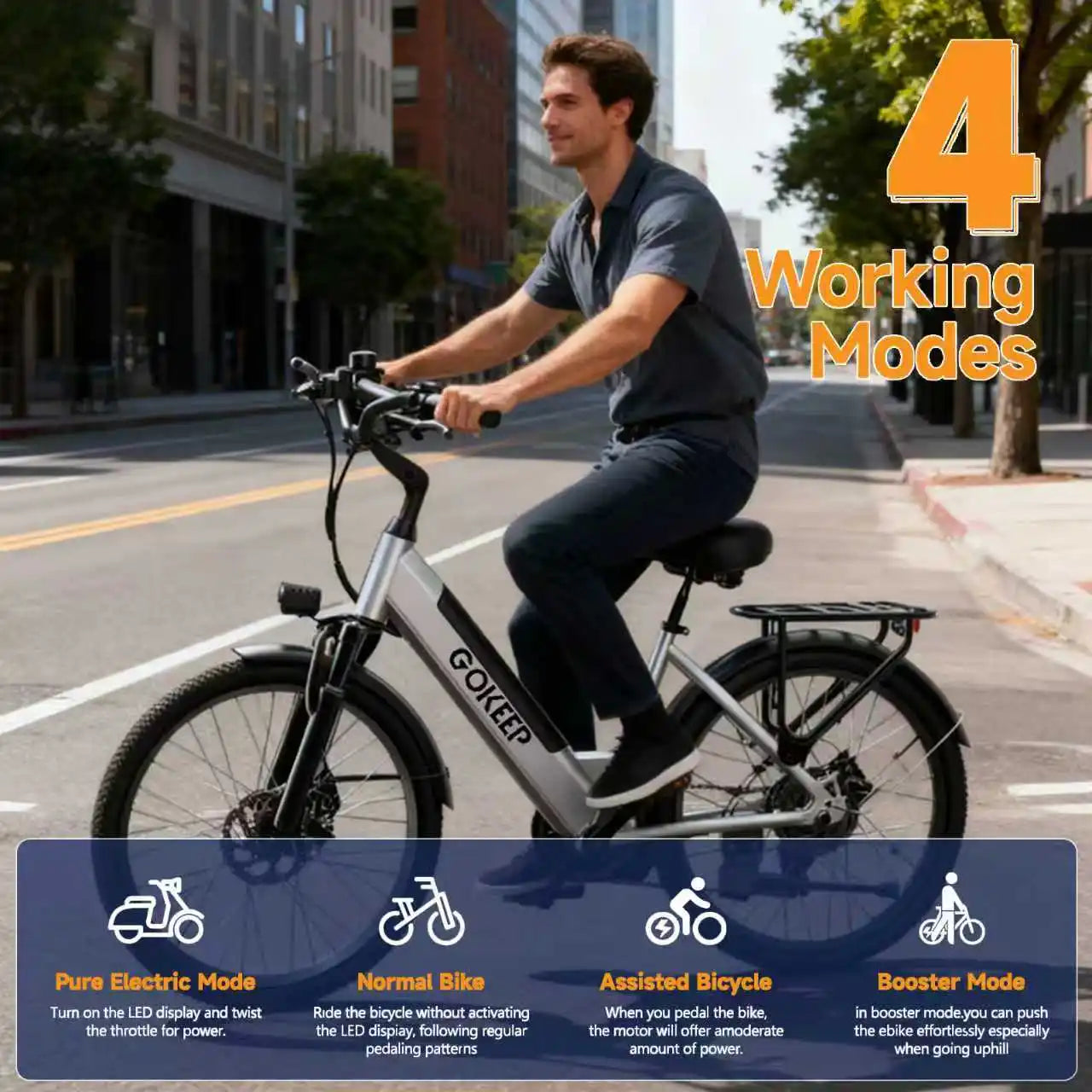 DEEPOWER EP26 offers convenient urban cycling, commuter and leisure electric bicycles, fitness cycling, and eco-friendly cycling