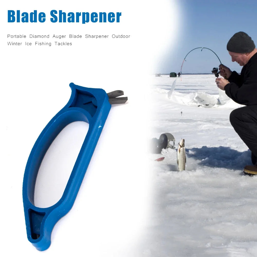 1/2/3pcs Winter Ice Fishing File Portable Blue Spiral Drilling Bit ABS Diamond Ice Auger Blade Sharpener Outdoor Tackles Tools