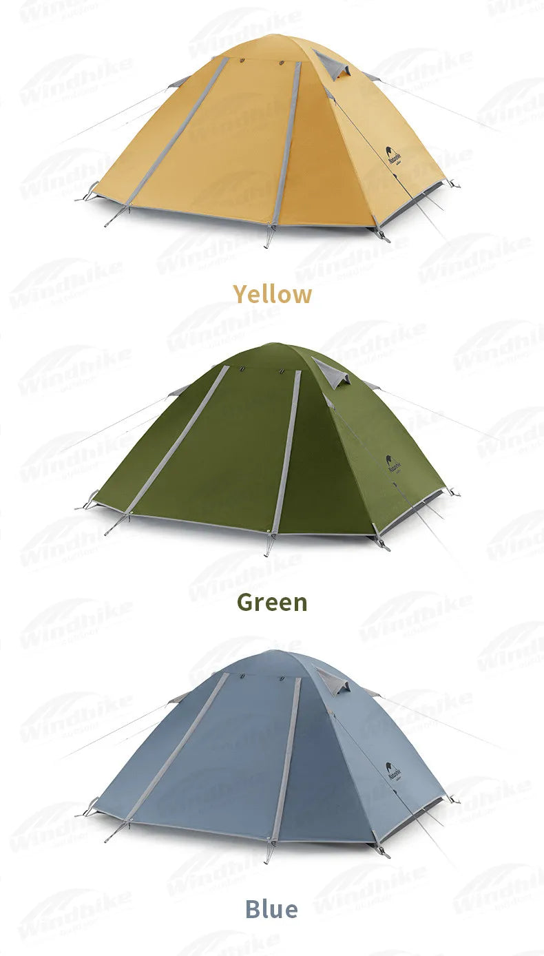 Naturehike Camping Tent 2 3 Persons Portable Waterproof Backpacking Tent Double-layer Outdoor Hiking Travel Camping Equipment