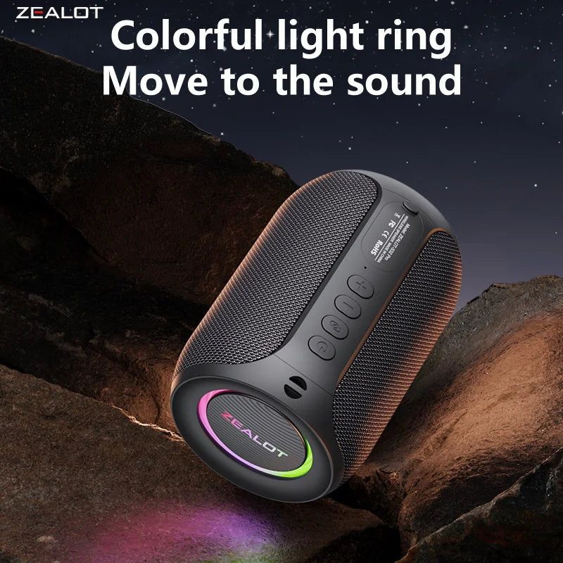 ZEALOT S32 pro Bluetooth Wireless Outdoor Portable Subwoofer Speaker Waterproof IPX6 Dual Pairing 3600mAh Wireless Speaker