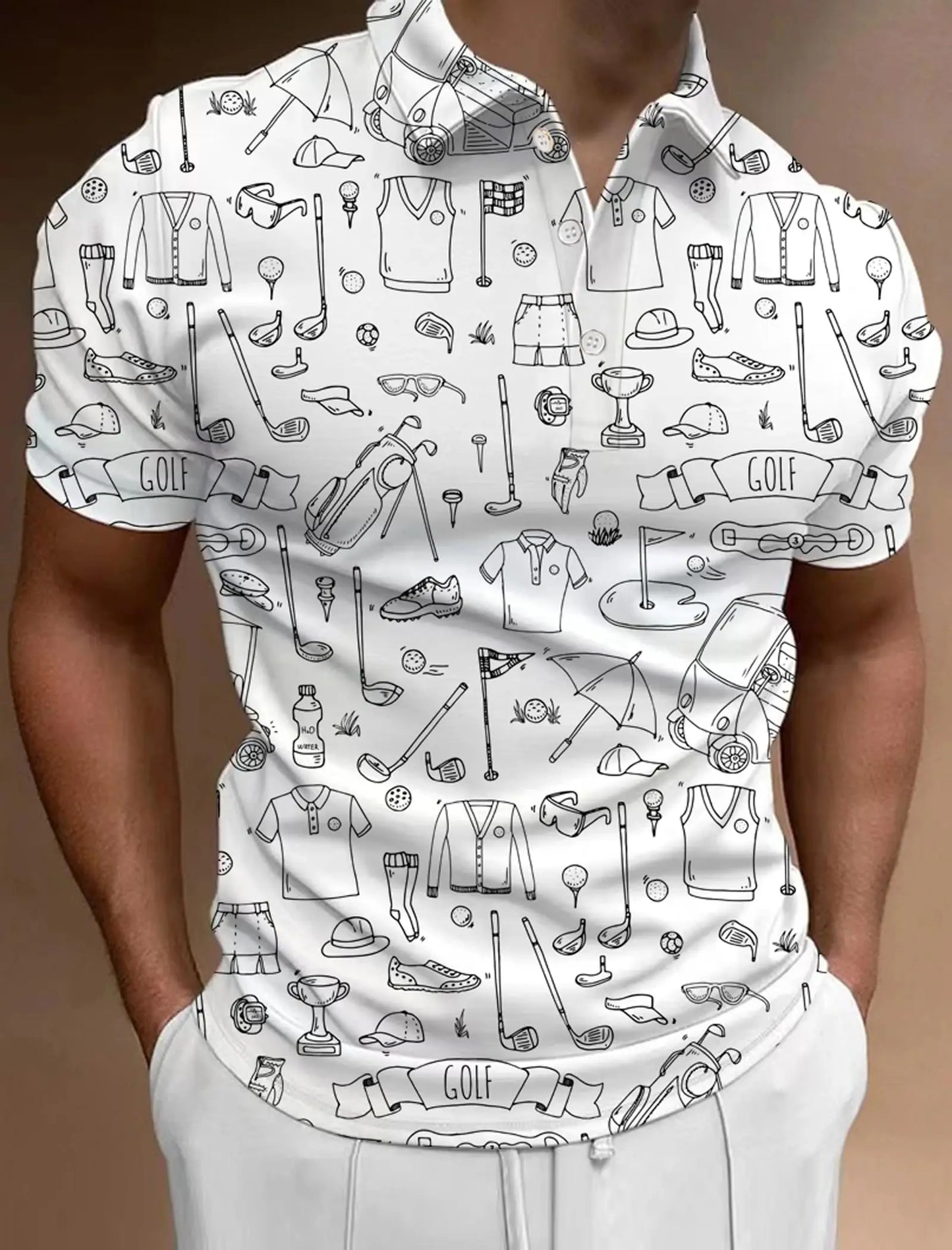Men's Golf Shirt Hawaii Golf Polo Shirt Tennis Sports T-shirt Soft Breathable Elastic Fabric Short Sleeve