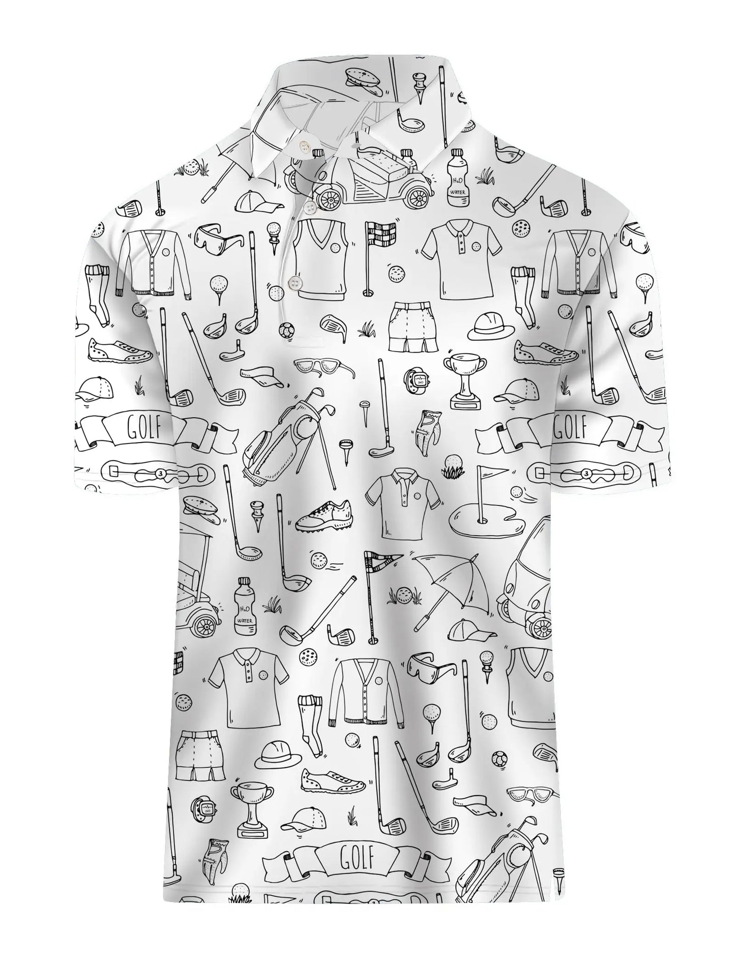 Men's Golf Shirt Hawaii Golf Polo Shirt Tennis Sports T-shirt Soft Breathable Elastic Fabric Short Sleeve